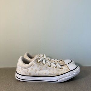 Converse White w/ Gold Stars Kids SZ 3 665514F